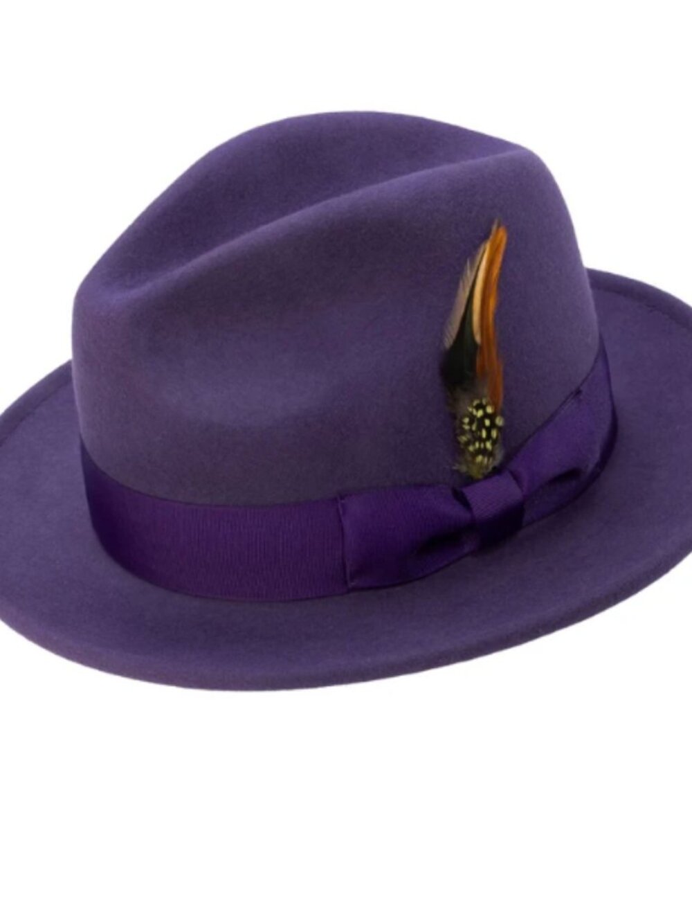 GRAPE Lightfelt wool felt pinch crown fedora hat by Montique   H-60